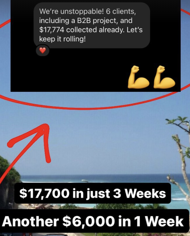 $17,700 collected in 3 weeks with 6 clients