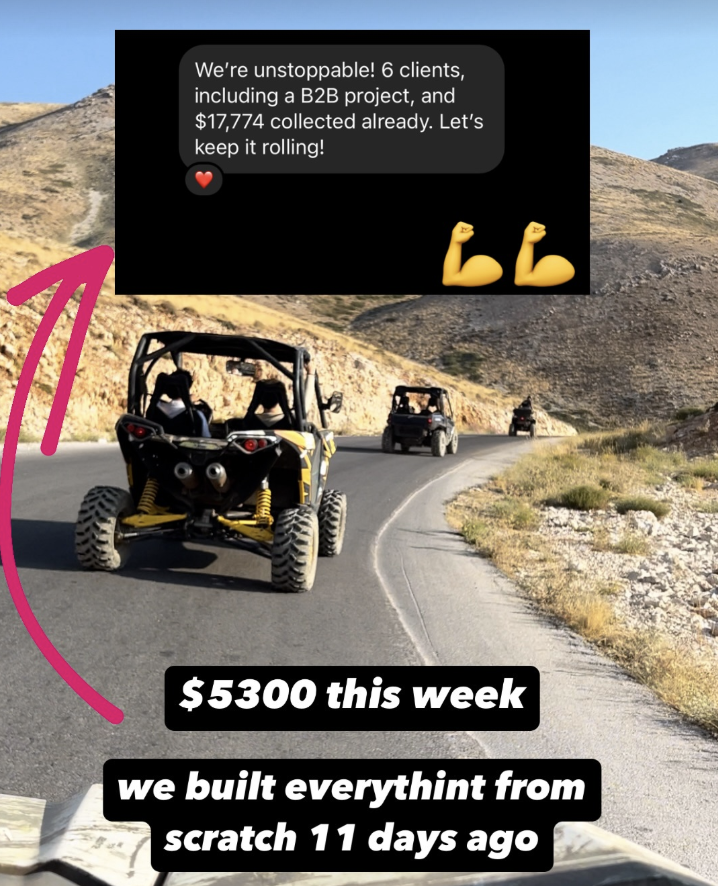 Team collected $17,774 with 6 clients in 11 days